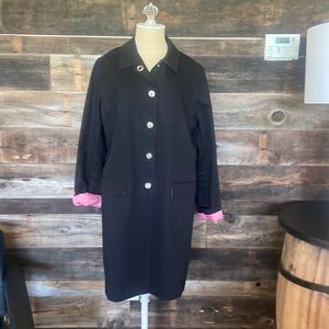 Jones New York Black Trench Coat With Pink Liner (12)